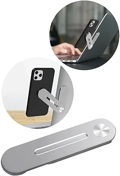 bbtech Metal Ayarlı Laptop Ve Monitör Yanı Manyetik Telefon Tutucu Stand;Silver
