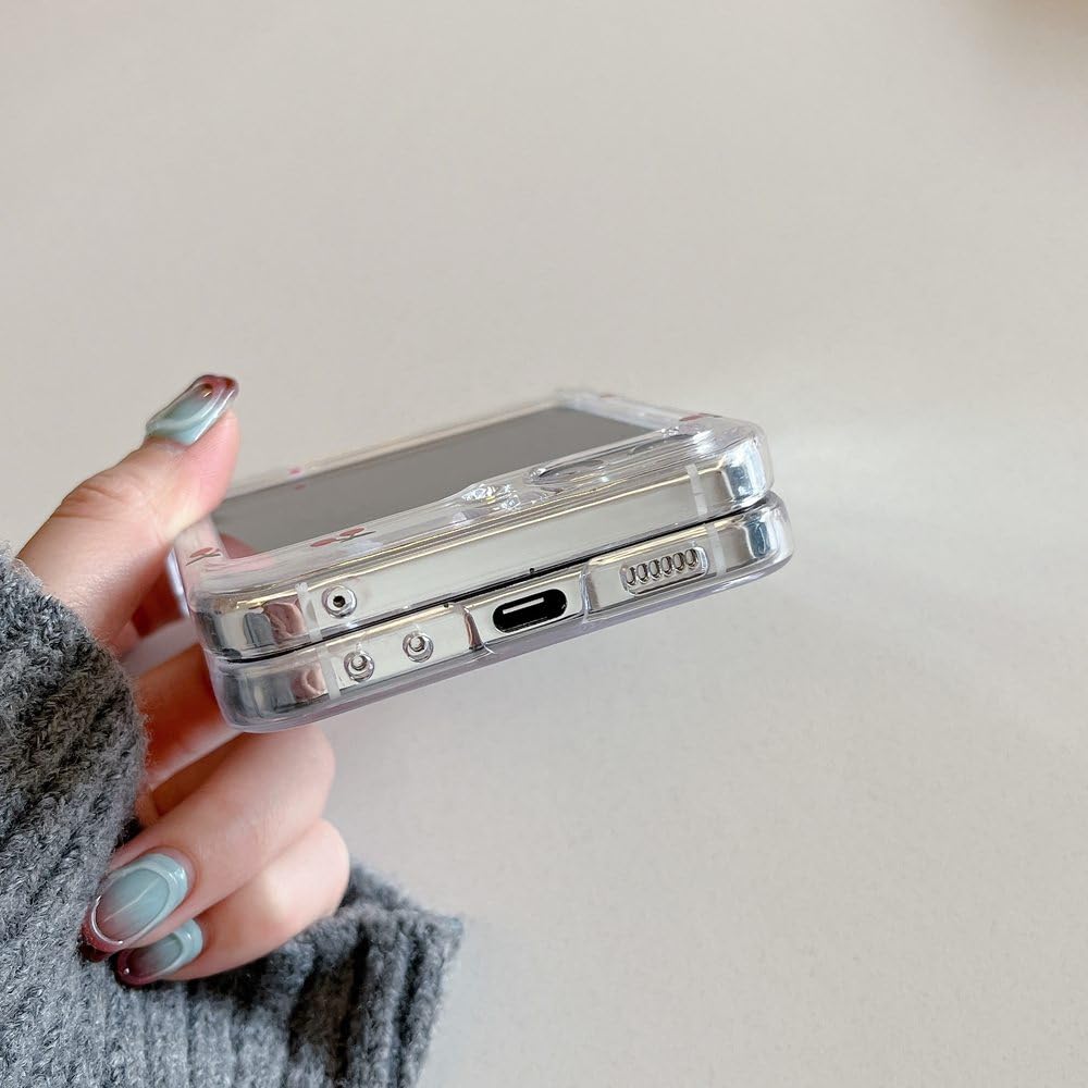 Correa para teléfono con cordón para Samsung Galaxy Z Flip 4 5, Funda Transparente para Samsung Z Flip5, Z Flip 5, 4, Z Flip4, Funda Fina y rígida para Samsung Galaxy Z Flip 4