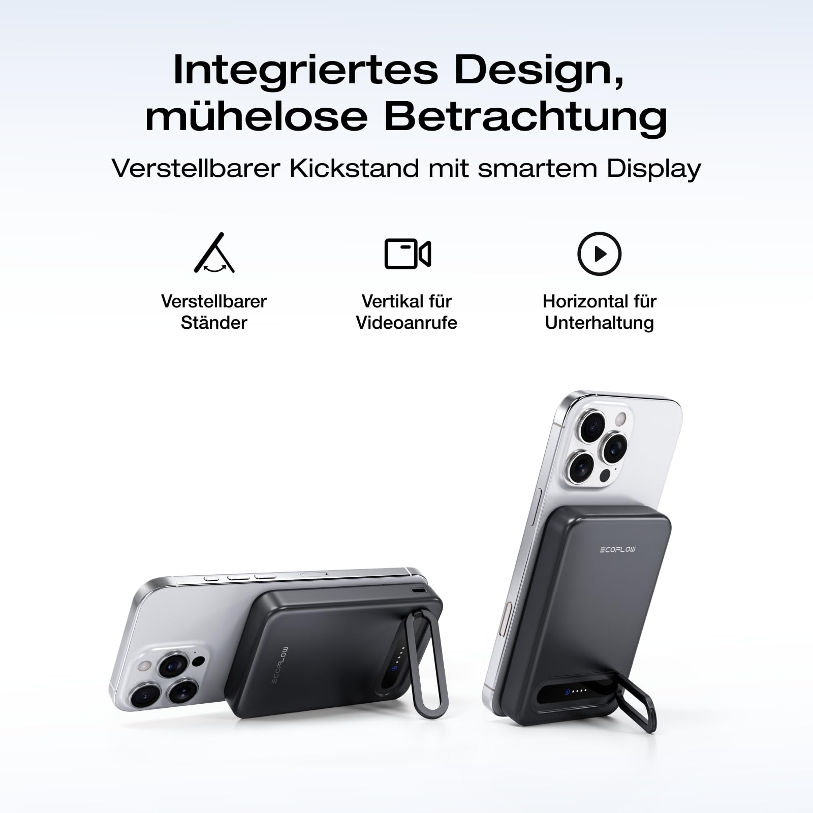 EcoFlow Qi2 Magnetic Powerbank 10000mAh 15W, Qi2-zertifiziert Wireless Power Bank 36W Kabelloses Magnetische Powerbank Tragbares Ladegerät für iPhone 17/16/15 Pro Max, Schwarz