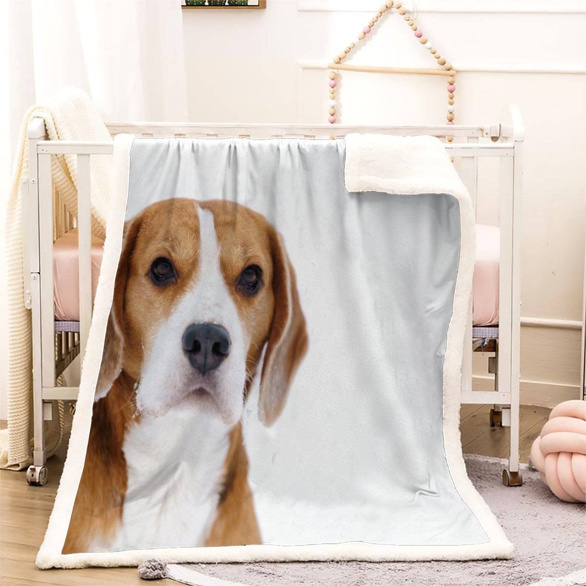 Plaid Couverture Polaire Chien 3D Chien De Compagnie Douce Chaude Microfibre ete Hiver Couverture en Flanelle 150x200 pour Jeté de Canapé, Dessus de lit pour Enfant Fille Garcon