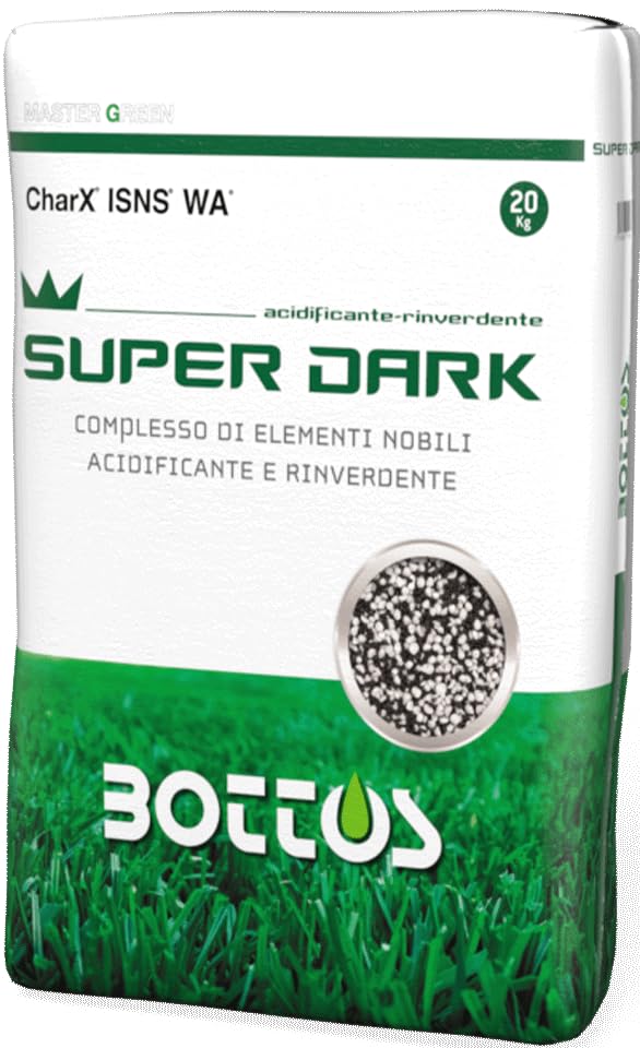 SUPER DARK CharX 10 MgO + 15 Fe Concime Complesso di Microelementi Rinverdente, Micro Granuli, 20 Kg