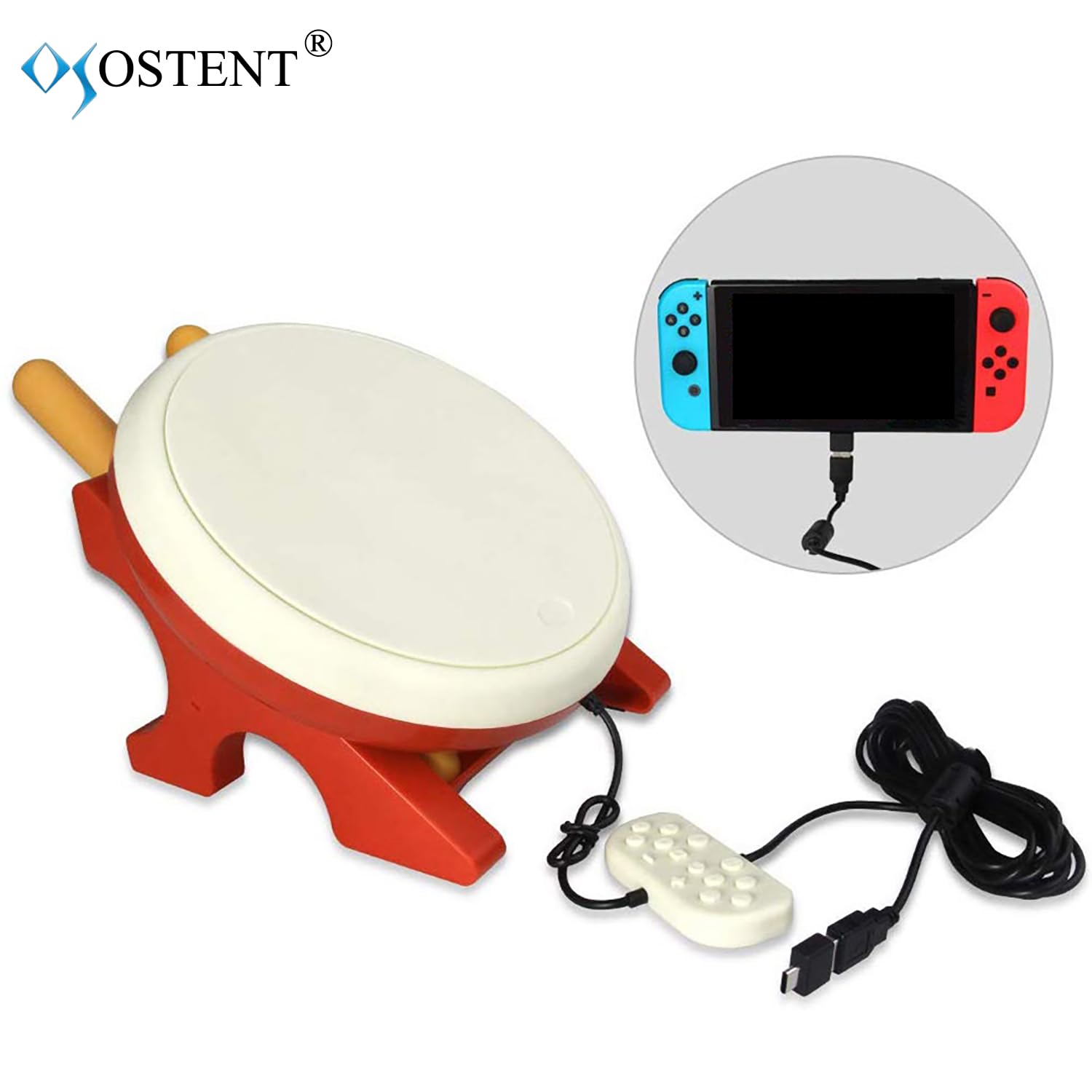 OSTENT Kontroler bębna Uchwyt pałeczki do konsoli Nintendo Switch Taiko