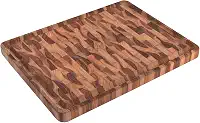 Tábua para Churrasco Tramontina Retangular em Madeira Invertida Teca com Acabamento em Óleo Mineral 45x35 cm.