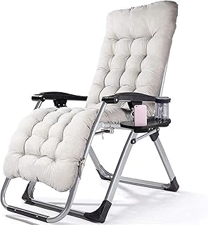 HZH Espreguiçadeira Gravidade zero Espreguiçadeira de jardim Espreguiçadeira de acampamento oblíqua Espreguiçadeira ajustável ao ar livre dobrável com bandeja-2 (A)