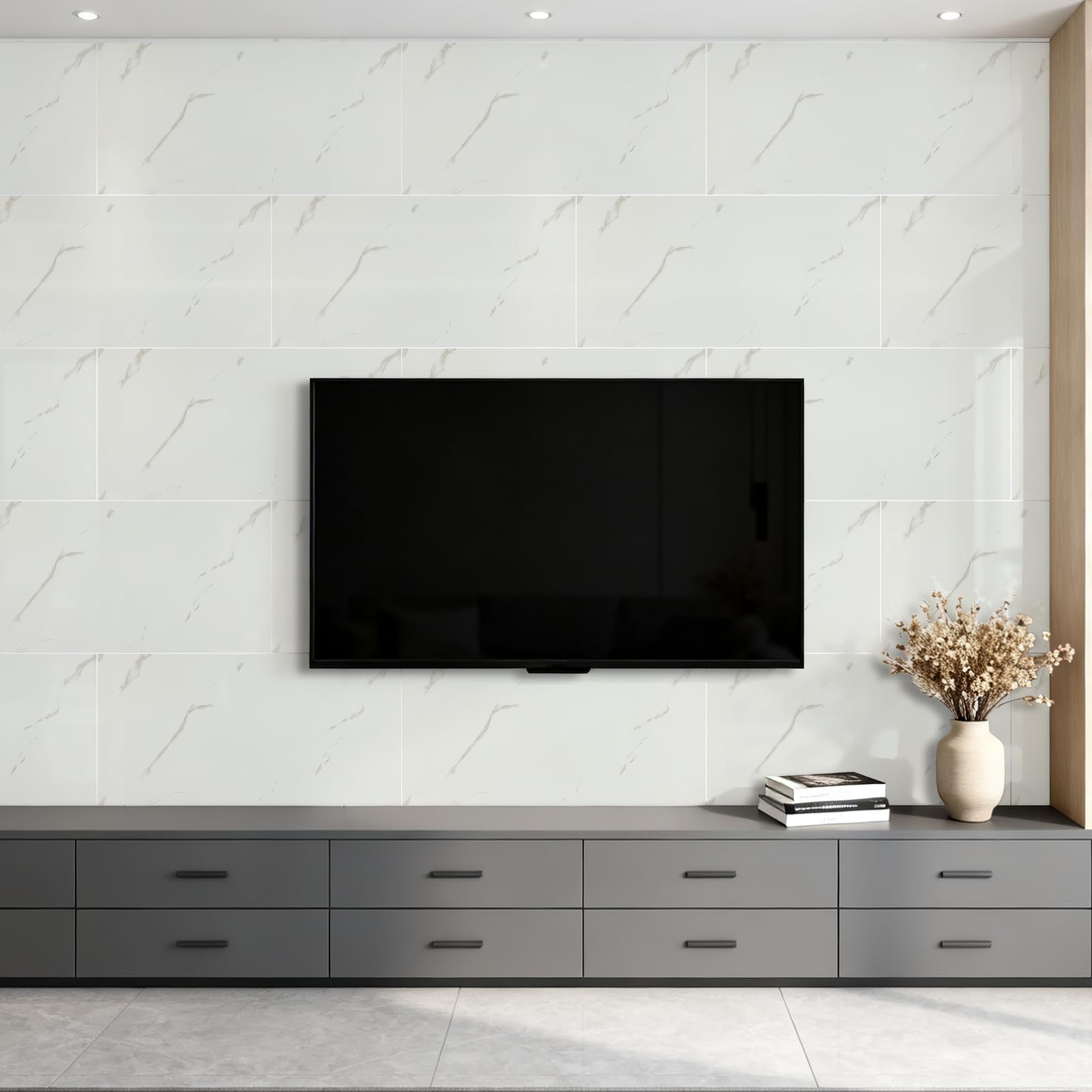 Alened Pegatinas autoadhesivas para azulejos de pared de mármol