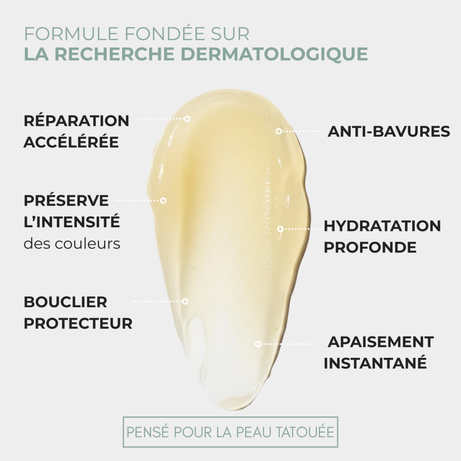 Baume Réparateur Tatouage,Crème de Soin pour Tatouage,Baume Hydratant Naturel,Soin Cicatrisant Accéléré,Améliore la Couleur,Non Grasse,Crème Professionnelle pour Tatouages Neufs et Anciens