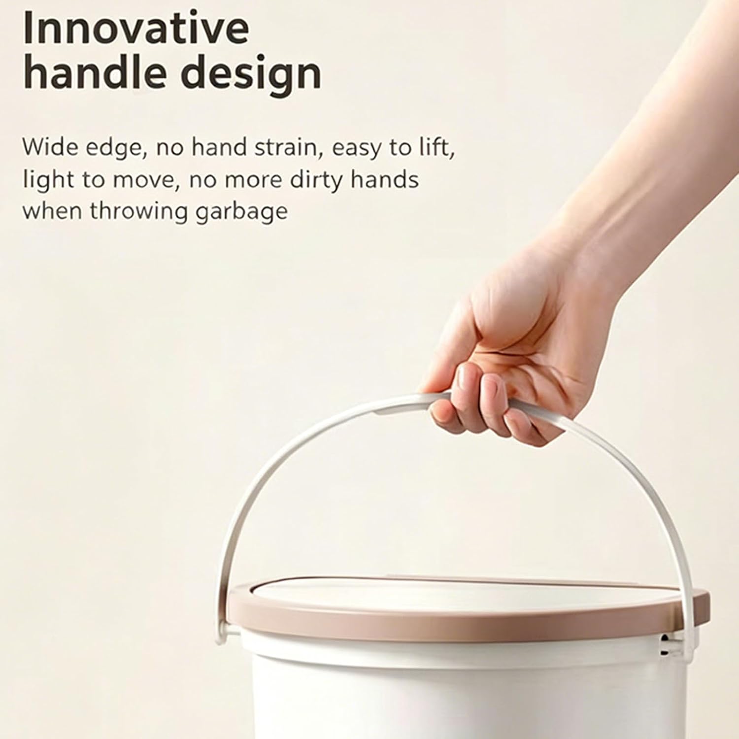 Hanging Trash Can with Lid, 10L Compost Bin for Campsites, Caravans or Boats