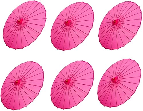 THY COLLECTIBLES Juego de 6 sombrillas chinas japonesas de 22 pulgadas para bodas, fotografías, disfraces, cosplay, decoración y otros eventos