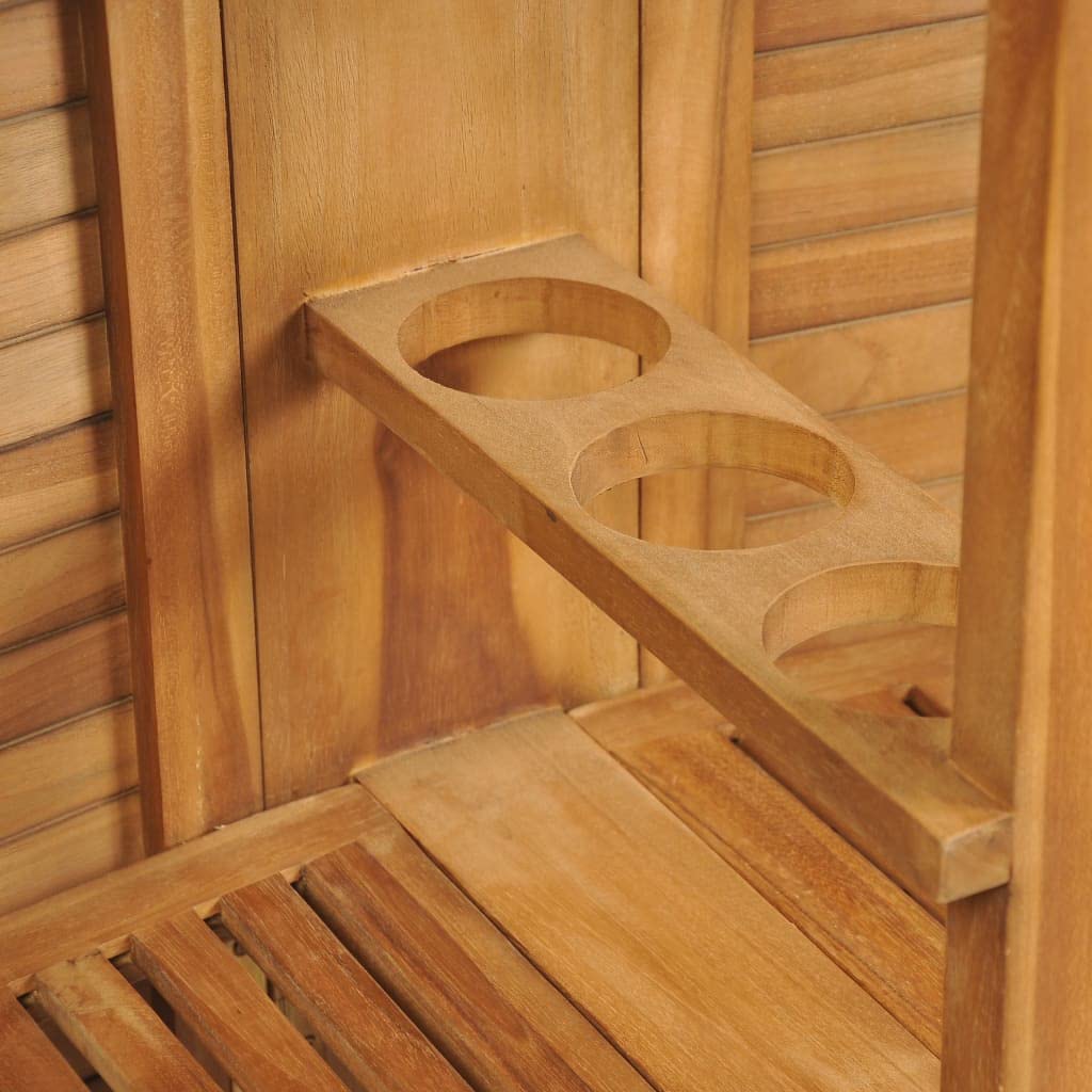 vidaXL Teak Massiv Bartisch Klappbar Stehtisch Bistrotisch Gartenbar Theke Gartentheke Klapptisch Gartenmöbel Tisch Holztisch Braun 155x53x105cm