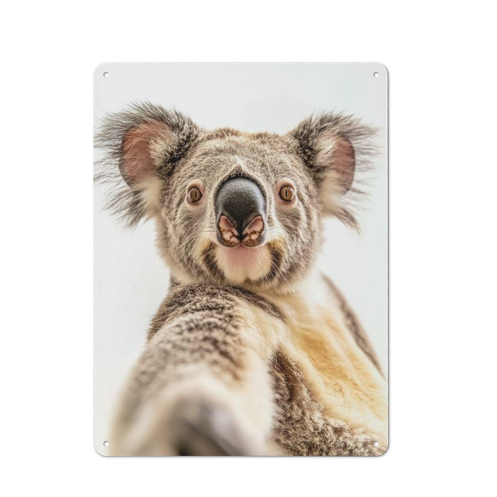 Junmoney Koala Selfie Metal Wall Sign 40X30cm Featuring For Home Bar Wall, Housewarming Present For People Styling Home Bar