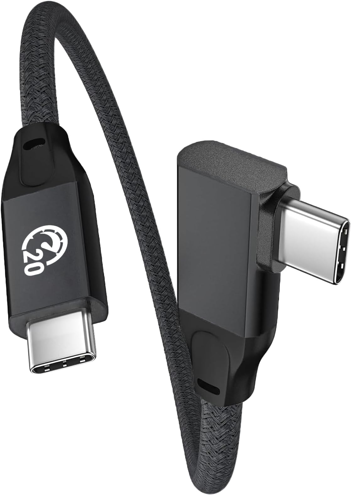 UseBean USB C 90 Degree Cable 0.5ft, 6 inch Short USBC to USBC 3.2 Gen2 20Gbps Cable Right Angle, 4K Video 100W Charging, Type C Charger Cord for iPhone 17 16 Pro Max iPad MacBook Galaxy S25 Ultra