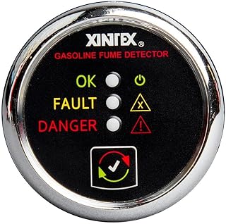 Fireboy-Xintex Xintex Gasoline Fume Detector & Alarm w/Plastic Sensor - Chrome Bezel Display