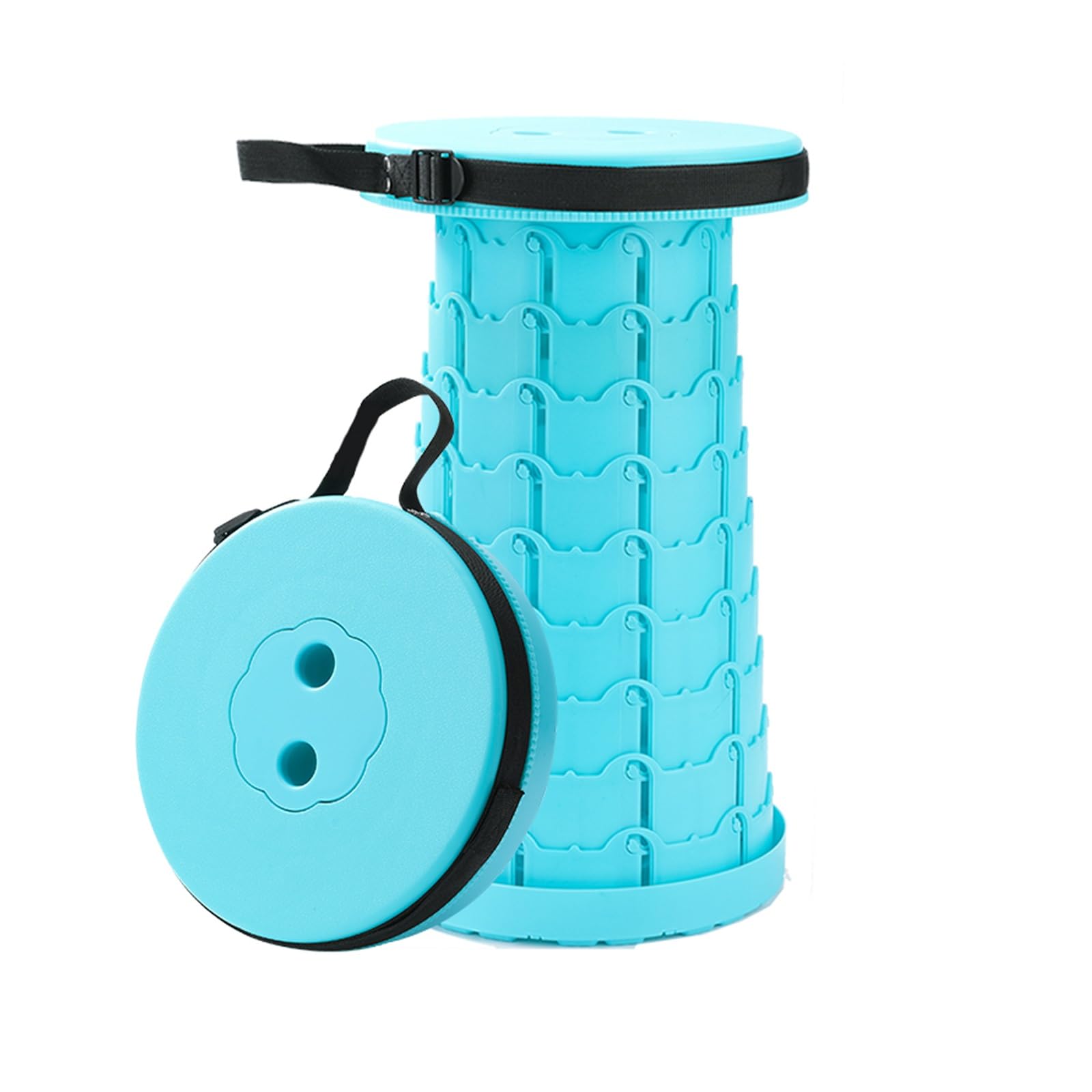 Tabouret pliant léger blanc et rétractable pour camping pêche et attente métro