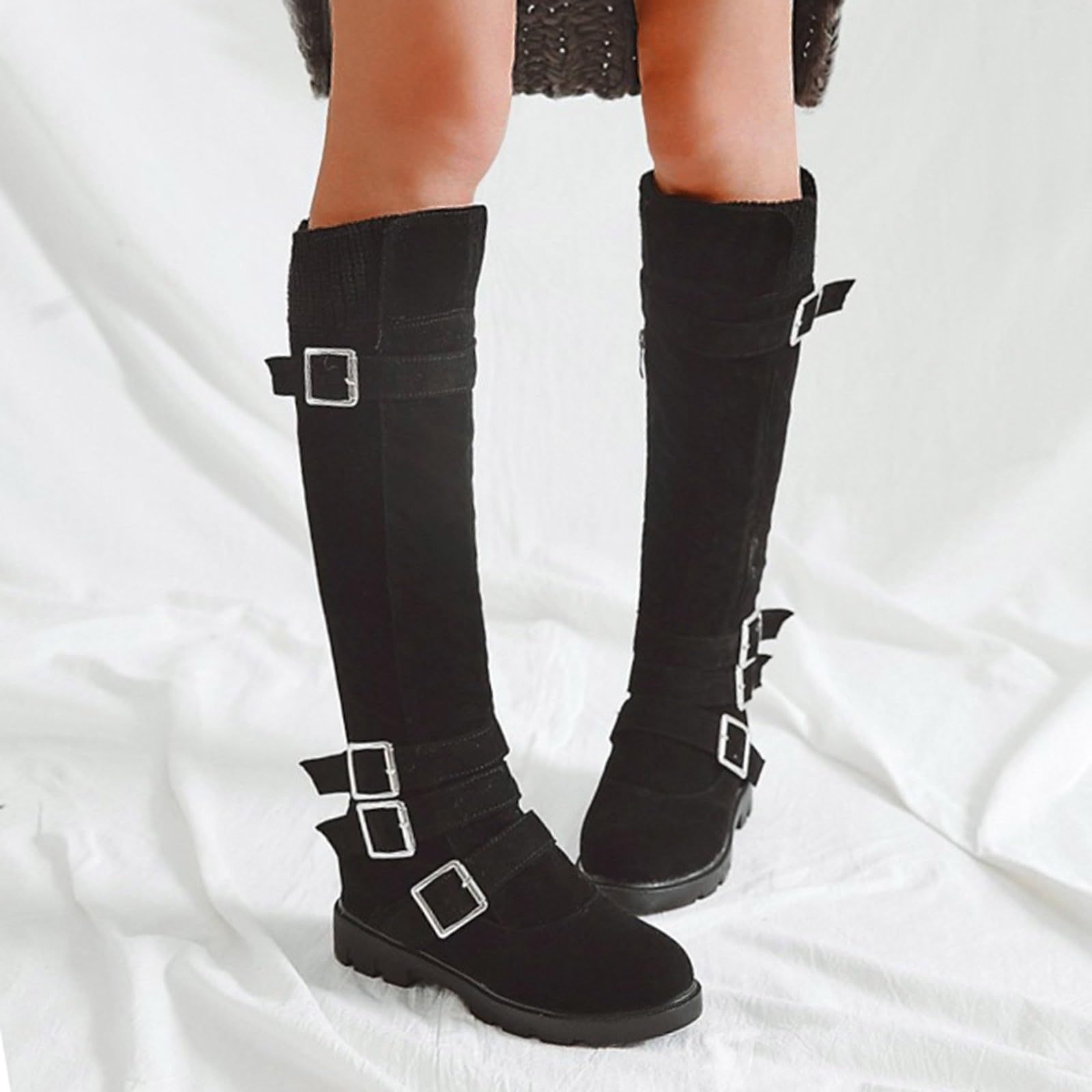 Tronchetti Donna Invernali Eleganti Slip On Scarpe Tinta Unita Comodo Camminata Stivali Scarponcini Calda da Neve Comodi Passeggio
