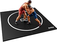 ZivPlay 10x10 ft Wrestling MMA Mat for Home - 1.2" Thick 3-Layer Foam, Waterproof Antislip, Odor Control Foldable BJJ Judo Grappling Mat Black