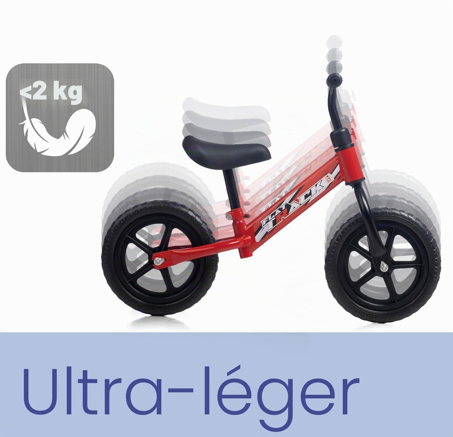 Chicos - Draisienne Bébé Balance Bike Flat Track| Vélo sans Pédale Enfant 1-4 Ans | Ultraléger 1,8 kg | Roues Anti-Crevaison EVA | Selle et Guidon Réglables (37004)