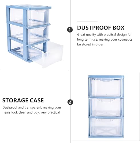 Miniatura 8 de Caja de almacenamiento de cajones de plástico, organizador de almacenamiento para cajones de oficina, contenedor de plástico, organizador de