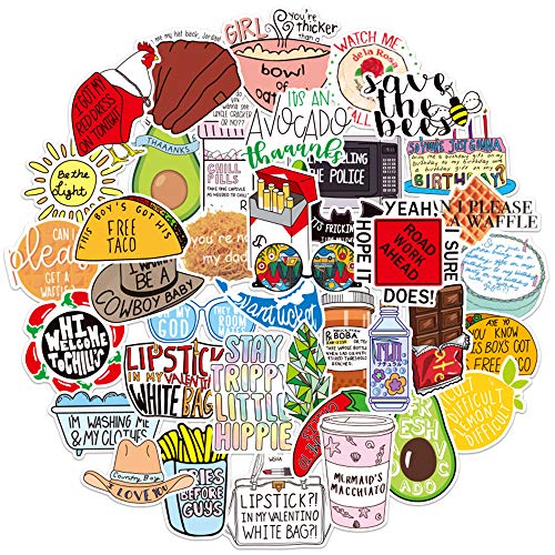 Aufkleber Pack Wasserdicht Vinyl Stickers Graffiti Decals Stickerbomb für Auto Motorräder Fahrrad Skateboard Snowboard Gepäck Laptop Macbook Computer iPhone PS4 Xbox One Nintendo Switch (F-50 Stücks)