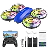 Drones for Kids with Camera,Rc Drone Indoor Small Helicopter,Birthday Gifts for Boys and Girls Beginners Friendly,Mini Quadcopter Toy With 2 Batteries,Propeller Protect,Altitude Hold
