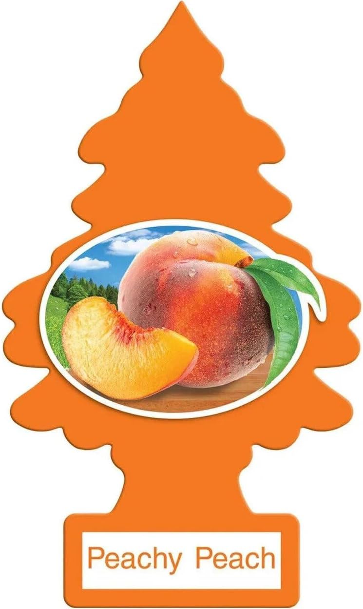 LITTLE TREES Car Air Freshener | Hanging Paper Tree for Home or Car | Peachy Peach Scent | 24 Pack