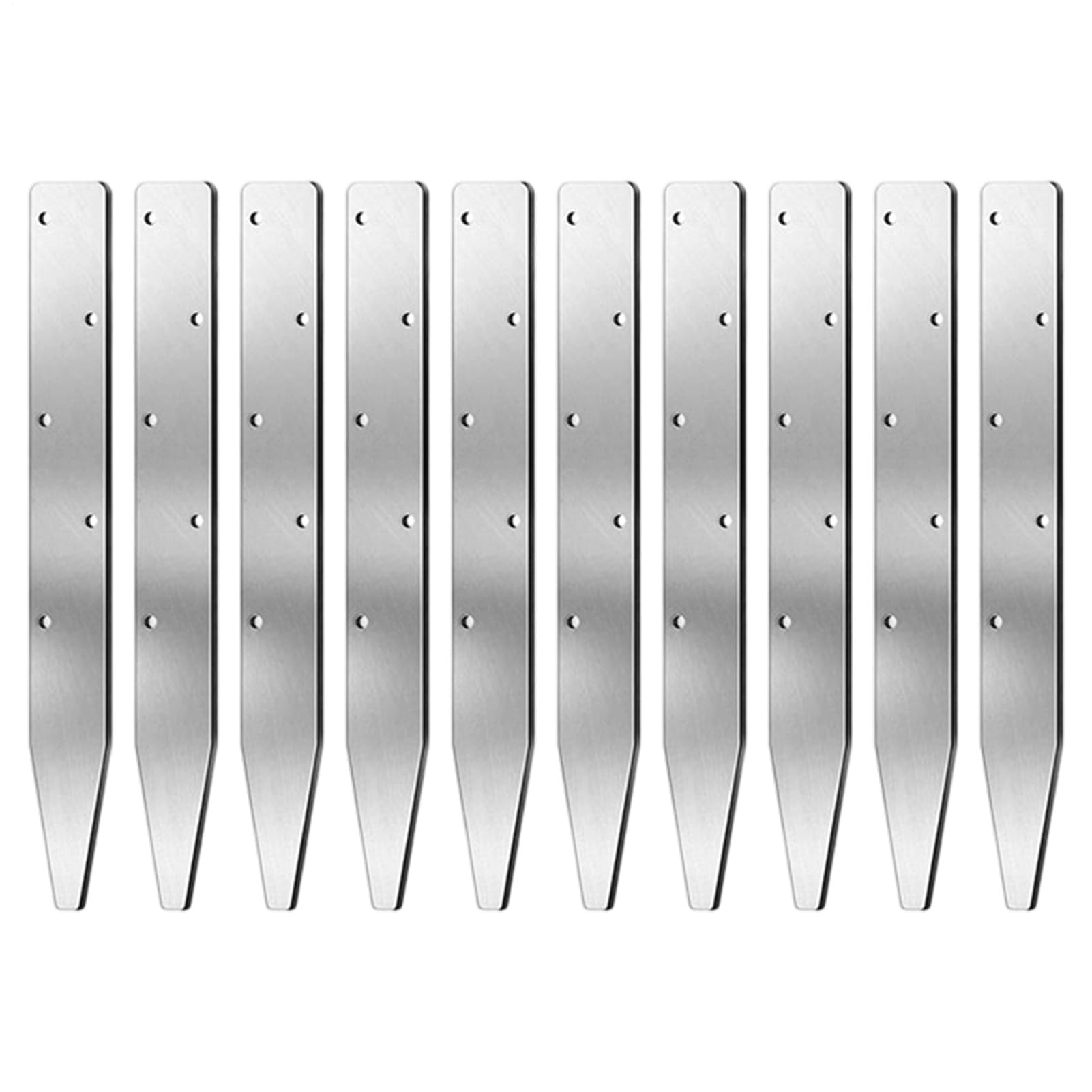 Piquets carrés en acier pour coffrage en béton, lot de 10 supports réutilisables en V avec trous - chevilles en acier pour coffrage en béton | pour jardin, chantier, clôture, bords Este