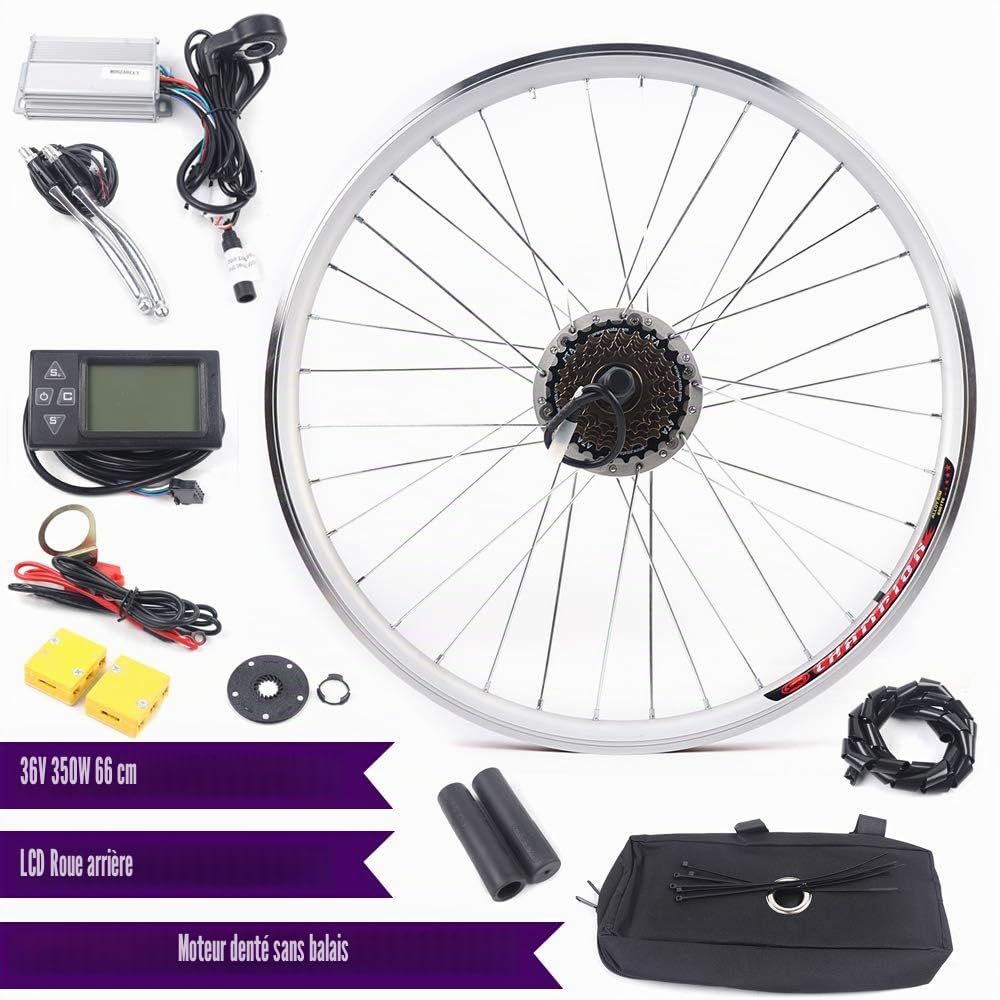 Kit de conversion de moteur électrique 36 V 250 W pour roue arrière Kit de conversion de vélo 26"
