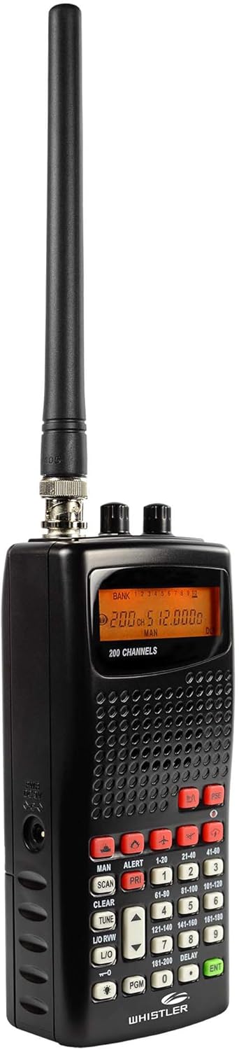 Whistler WS1010 Analog Handheld Scanner – 400 Channels, Skywarn, Same Weather Alerts, Spectrum Sweeper, PC Programmable, Service Banks for Police, Fire, Marine, Air & Ham – Black