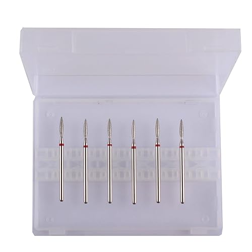 Miniatura 3 de MZCMSL Juego de brocas para cutícula de llama con estuche, 6 brocas de uñas de diamante profesional para manicura de salón de uñas