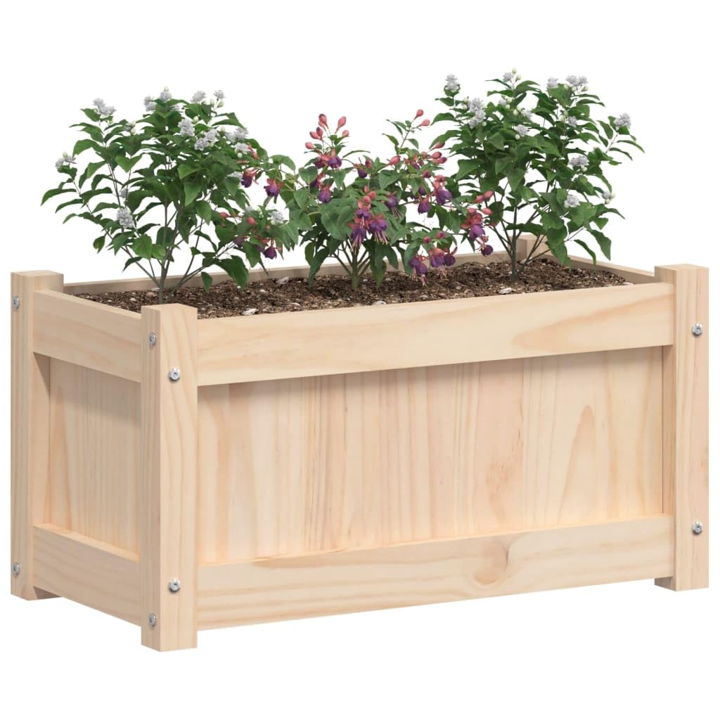 Pflanzkübel aus massivem Kiefernholz 60x31x31 cm, wetterfest und winterhart, ideal für Gemüse, Blumen, Kräuter, Balkonkasten, Terrasse, Indoor und Outdoor Nutzung