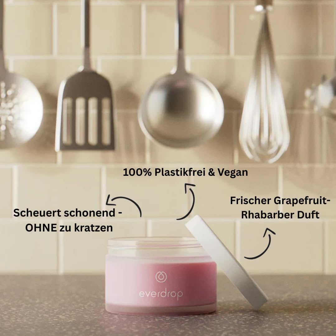 everdrop Putzsteinpaste Pink 2er Set – Reinigungspaste mit Polierpartikeln
