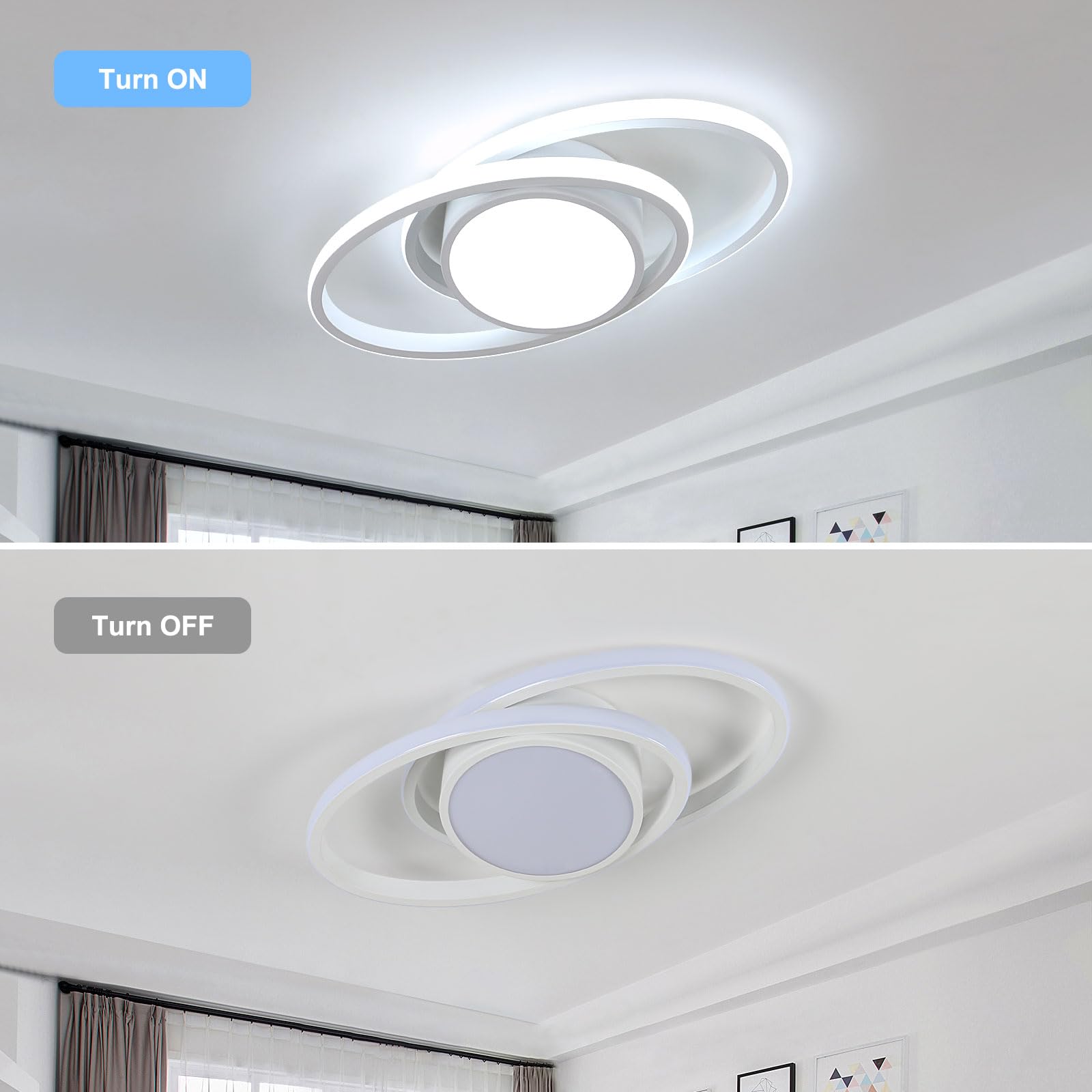 Osairous 39W Plafon LED Techo 6500K 4290LM Lampara Techo Redonda 38CM Lampara LED Techo Moderna para Salón, Dormitorio, Pasillo, Comedor