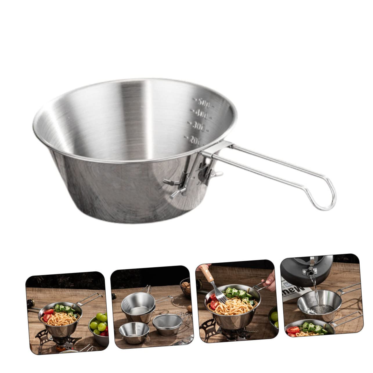 Toyvian Camping Geschirrset Faltbare Schalen mit Tragetasche für Picknick BBQ und Outdoor Aktivitäten Spülmaschinenfest und Handlich