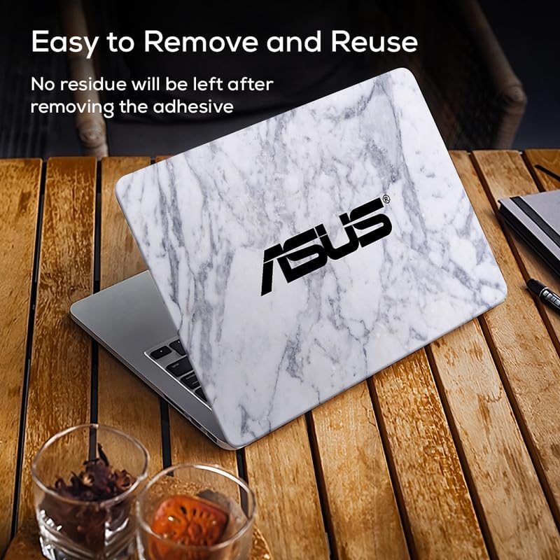 Image of Galaxsia Marble D4 Full Vinyl Laptop Skin /Sticker /Cover for 14 Inches Laptops Laminated-Removable-HD Quality Compatible for Hp-Dell-Sony-Lenovo-Asus etc.(13.8x9.6 Inches)