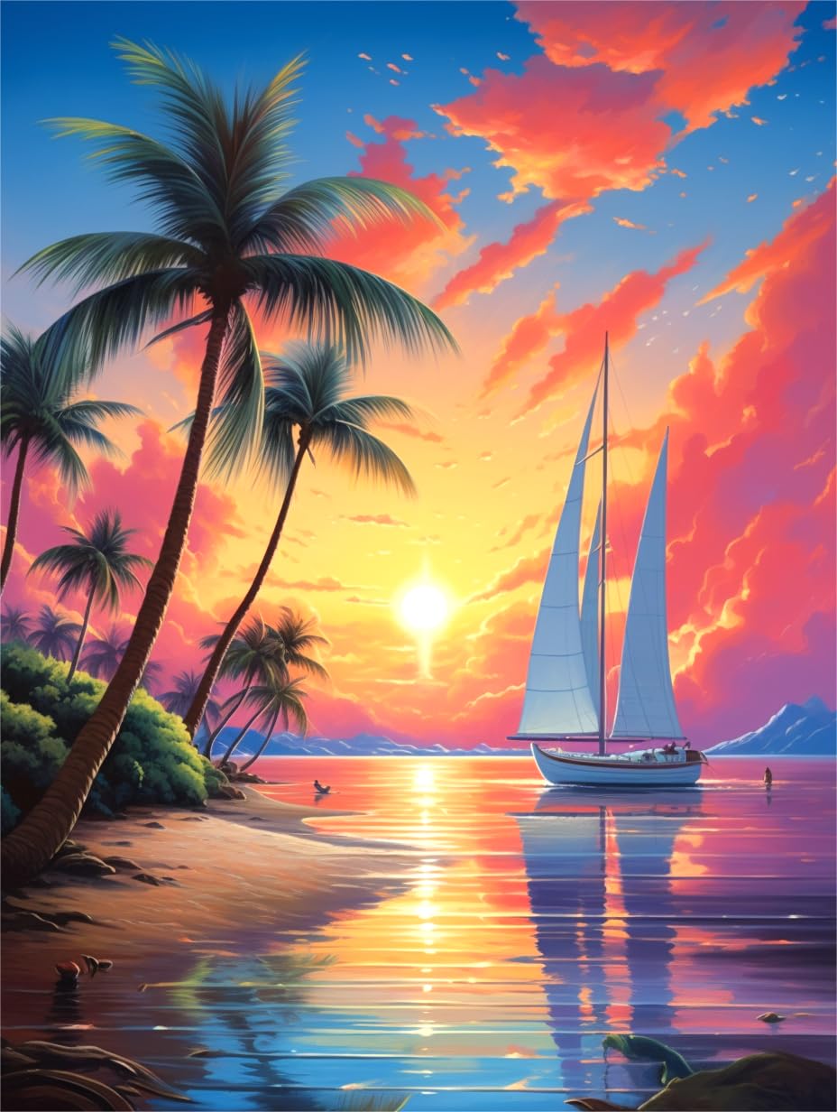 jieyisier Landschaft Diamond Painting Erwachsene Set,Diamant Painting Bilder,Diamond Painting Set für Erwachsene Paint with Diamonds für Home Wall Decor 12x16 Zoll