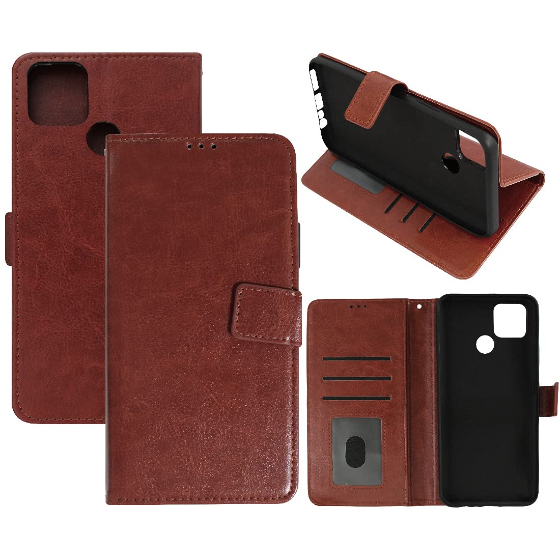 Casotec Flip Cover for Oppo A15 / Oppo A15s | Premium Leather Finish | Inbuilt Pockets & Stand | Flip Case for Oppo A15 / Oppo A15s (Brown) (B0983QL5DY) Amazon Price History, Amazon Price Tracker