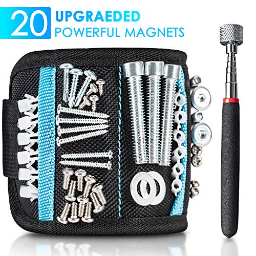 Orimade Magnetic Wristband with 20 Strong Magnets for Holding Screws, Nails, Drill Bits, Fasteners