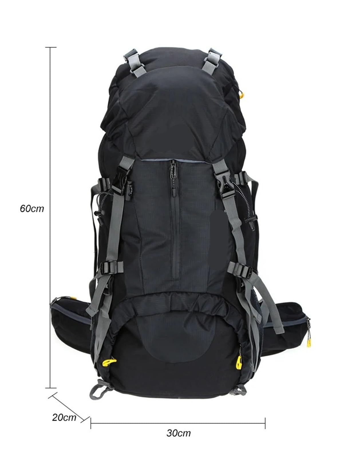 Generico Zaino impermeabile da 50 litri for esterni, con copertura antipioggia for trekking, campeggio, viaggi, alpinismo e arrampicata