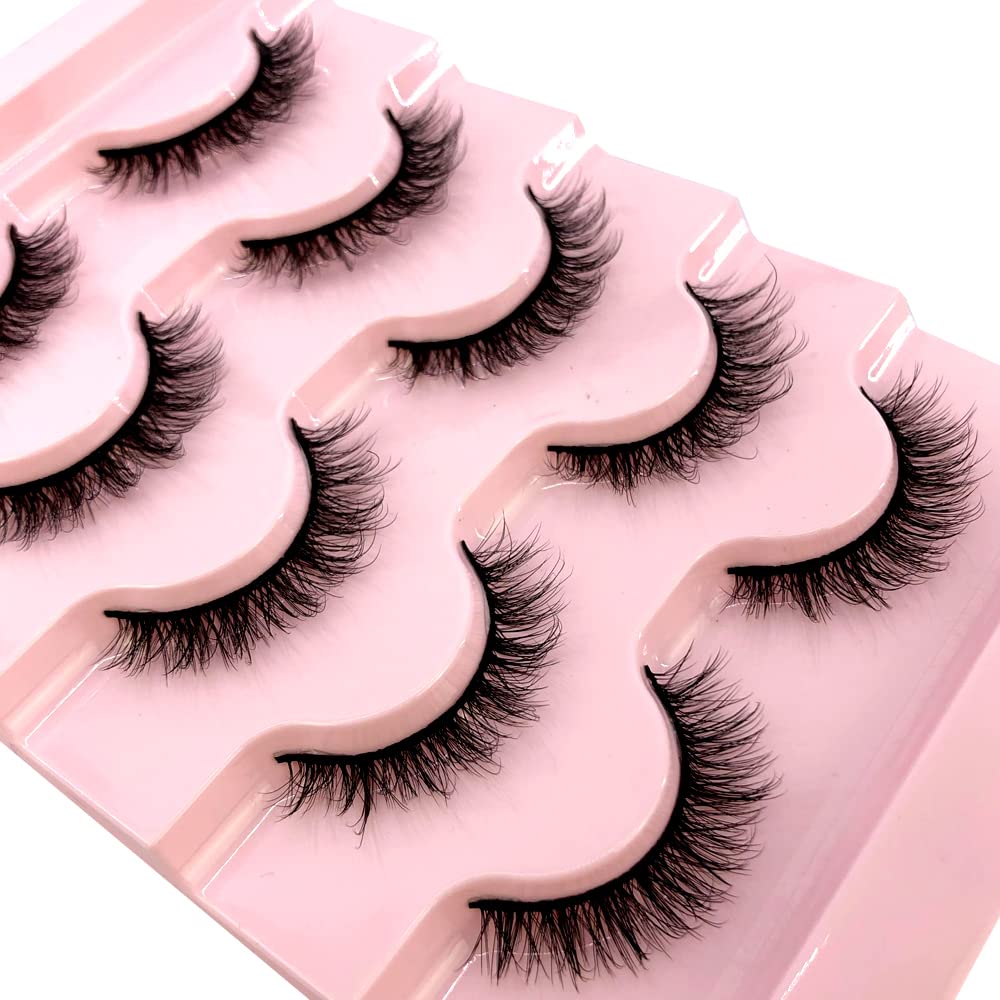 HBZGTLAD New Manga lashes 5 pairs natural false eyelashes fake lashes long makeup 3d mink eyelashes extension mink eyelashes for beauty… (FM-2)