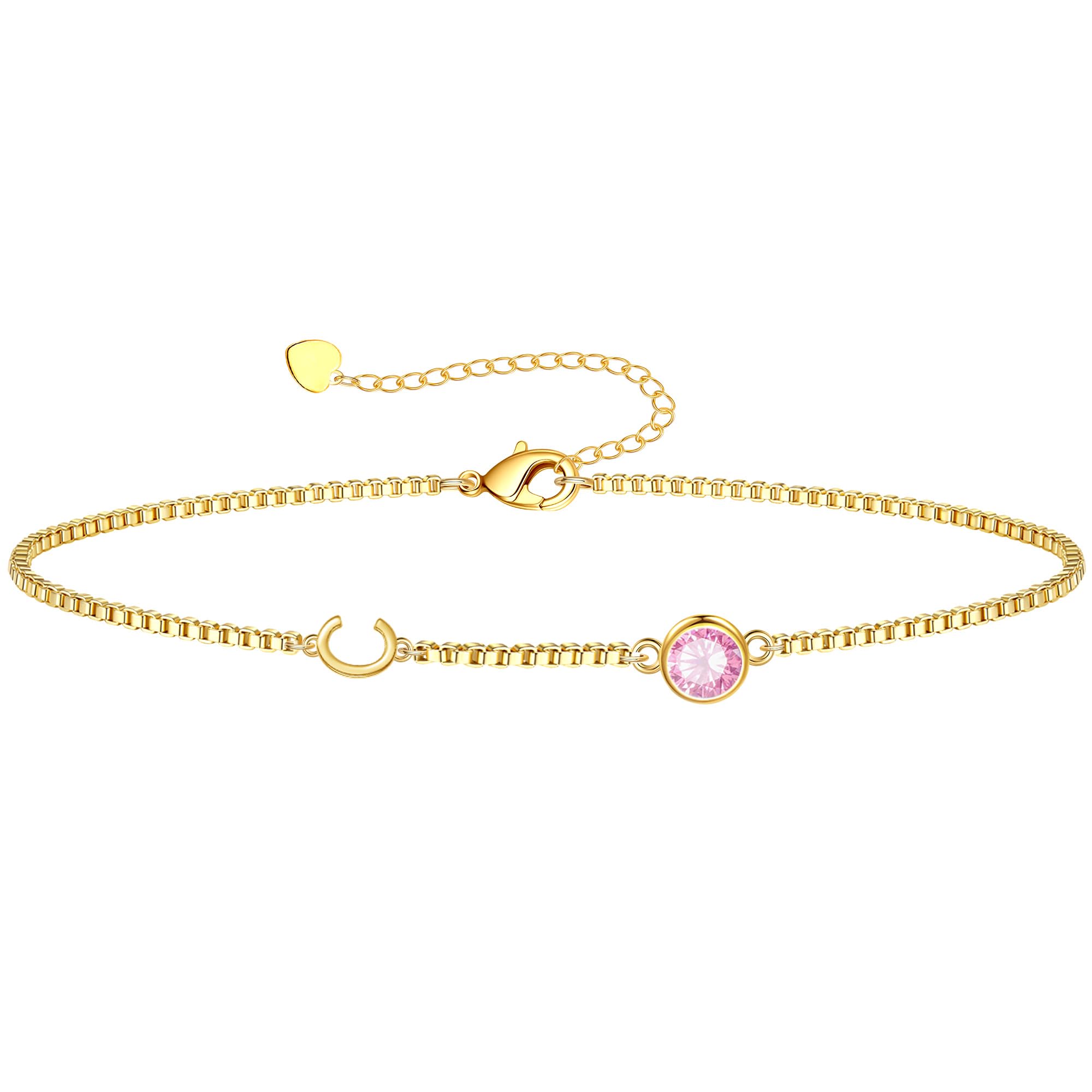Birthstone Bracelets for Women, Initial Bracelet Teen Stocking Stuffers Birthday Gifts for Teen Girls Initial Bracelet Trendy Letter A-Z Dainty Bracelet 21st 30th Mom Birthday Gift Birthstone Jewelry
