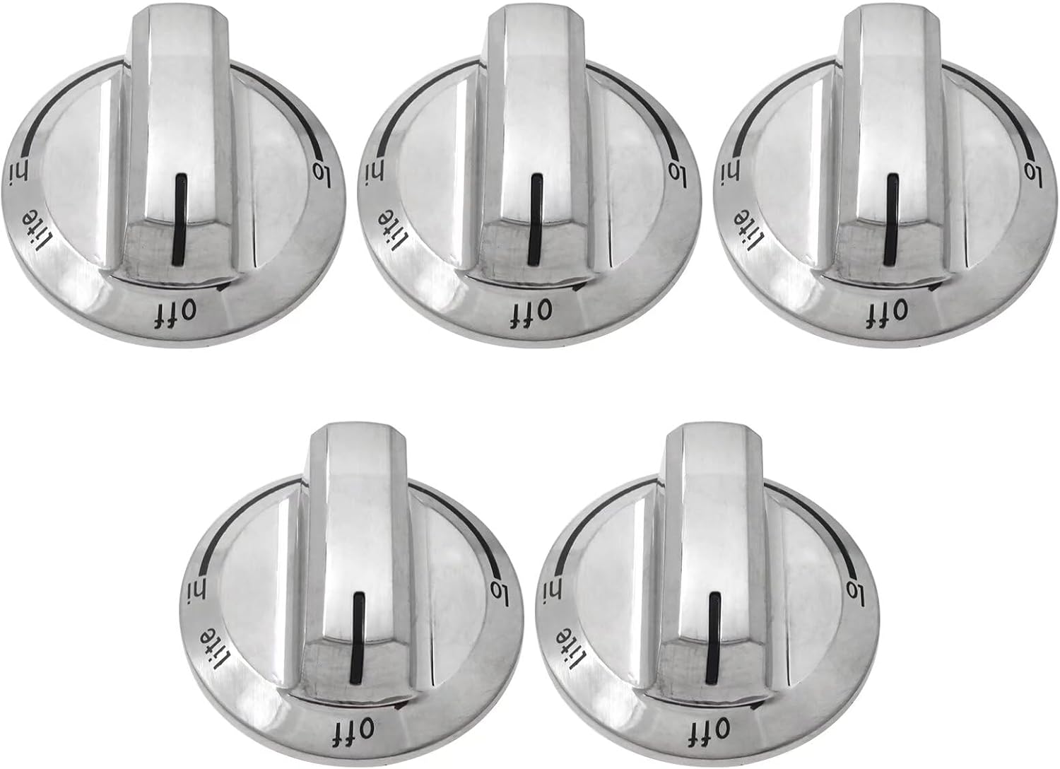 New 5-Pack Upgraded A03546301/02/03 5304525746 5304504839 Gas Stove Knobs for Frigidaire Stove FFGC3026SS FFGC3626SS FFGC3626SWC FGC3047QS