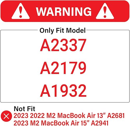 Miniatura 3 de IBENZER - Carcasa rígida para MacBook Air de 13 pulgadas versión 2020, 2019, 2018, A1932, A2179, con funda de teclado para Apple Mac Air 13 Retina