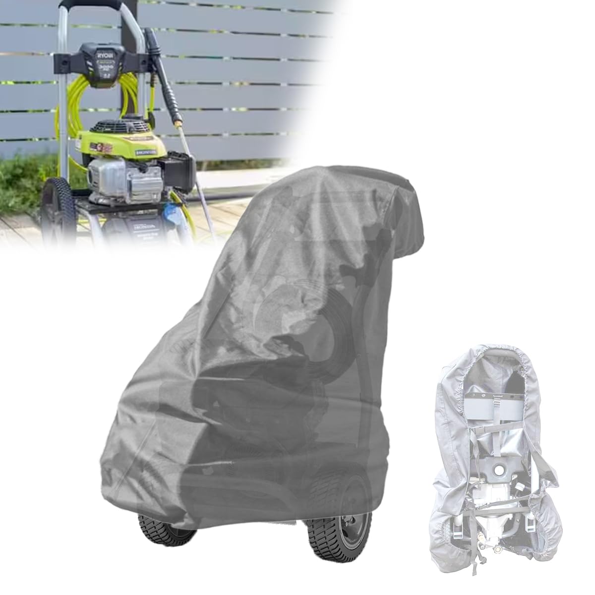 Elektrische Hochdruckreiniger-Abdeckung, Vertikal Winter-Druckreiniger-Maschinen-Schutzhülle, Garten-Organizer-Zubehör, wasserdicht 18,5" L x 34,5" B x 24,5" H (Gery)