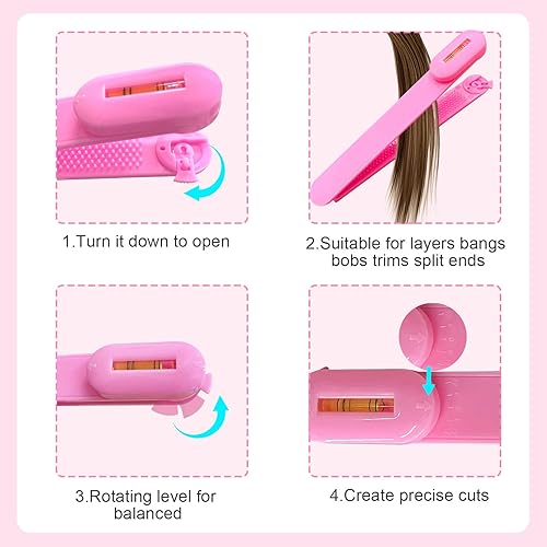 Miniatura 6 de Kit de corte de cabello para cortar cabello en casa, tijeras de cabello, recortadora de puntas abiertas, clips de flequillo, herramientas
