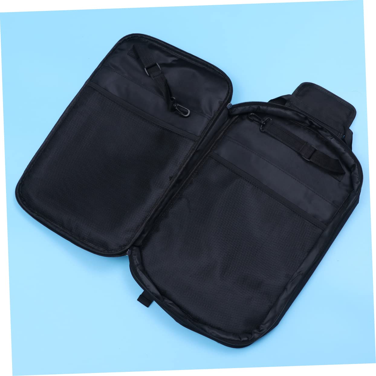 ibasenice Custodia per Bacchette Batteria Zaino in Pvc Nero, Design Curvo e Doppio Gancio, Maniglia per Pratica e Concerto