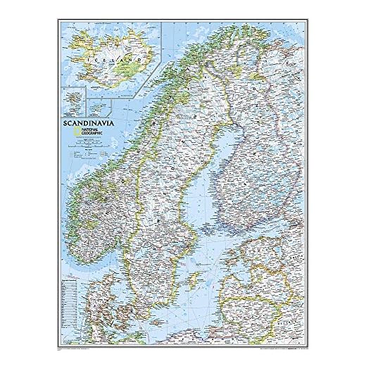 Skandinavien Landkarte classic ca 58 x 76cm