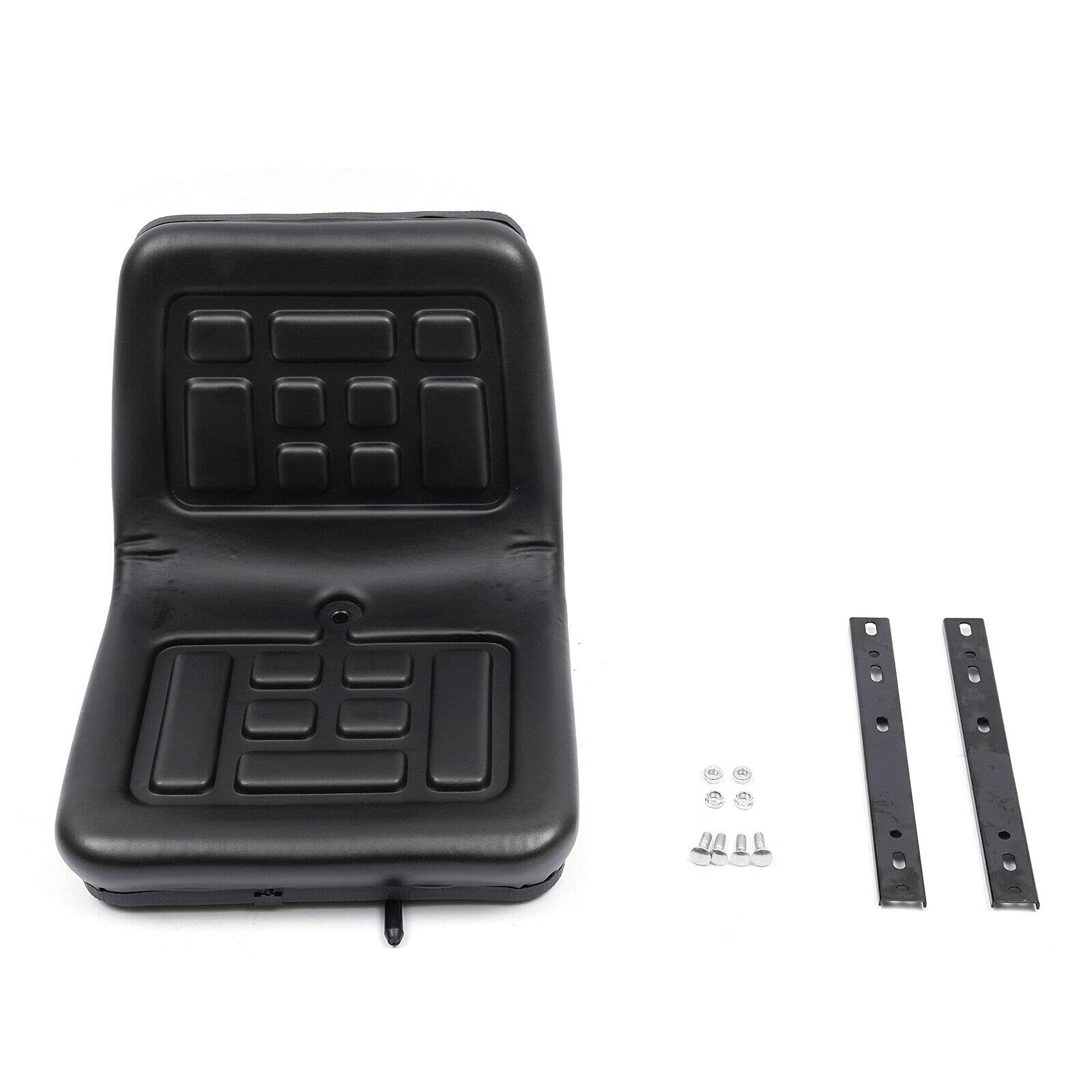 Asiento Negro Resistente Al Agua Para Tractor, Carretilla Elevadora, Asiento Para Cortacésped, Asiento De Carretilla Para Tractor, Seat, Marco De Acero, Acolchado De Pvc,con Un Orificio De Drenaje