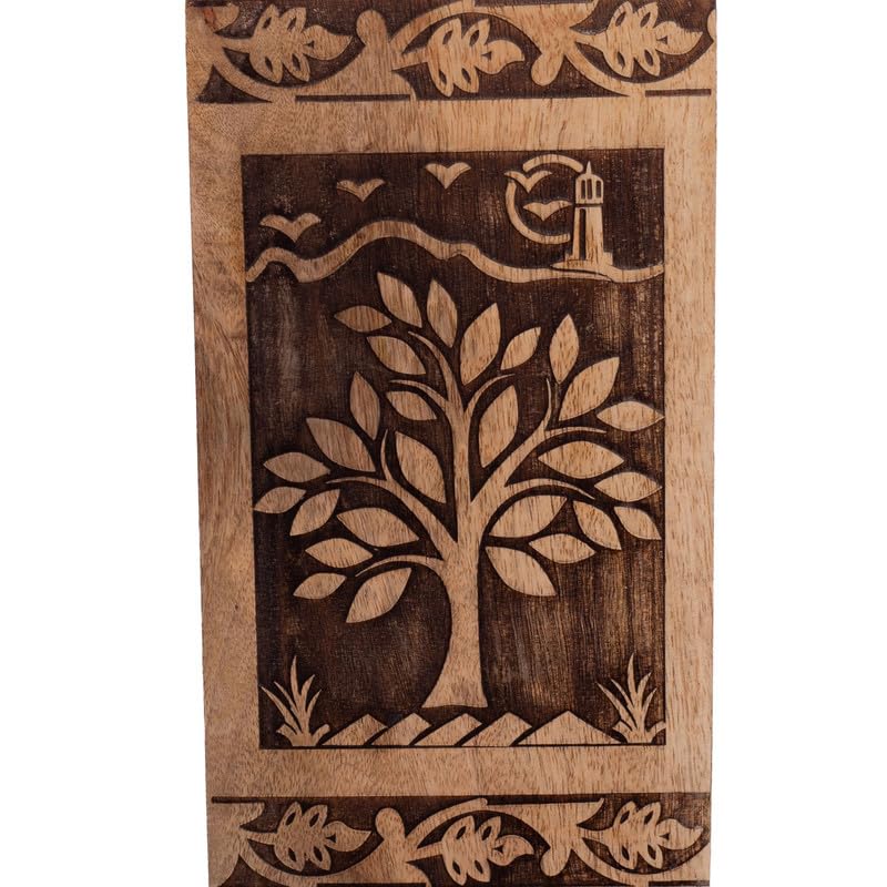 The Great Indian Bazaar Beautifully Hand Engraved Wooden Urn Box For Human Ashes Funeral Cremation Burial Casket Keepsake Ash Scatter Box Male Female Adult Tree Of Life Décor - Image 2