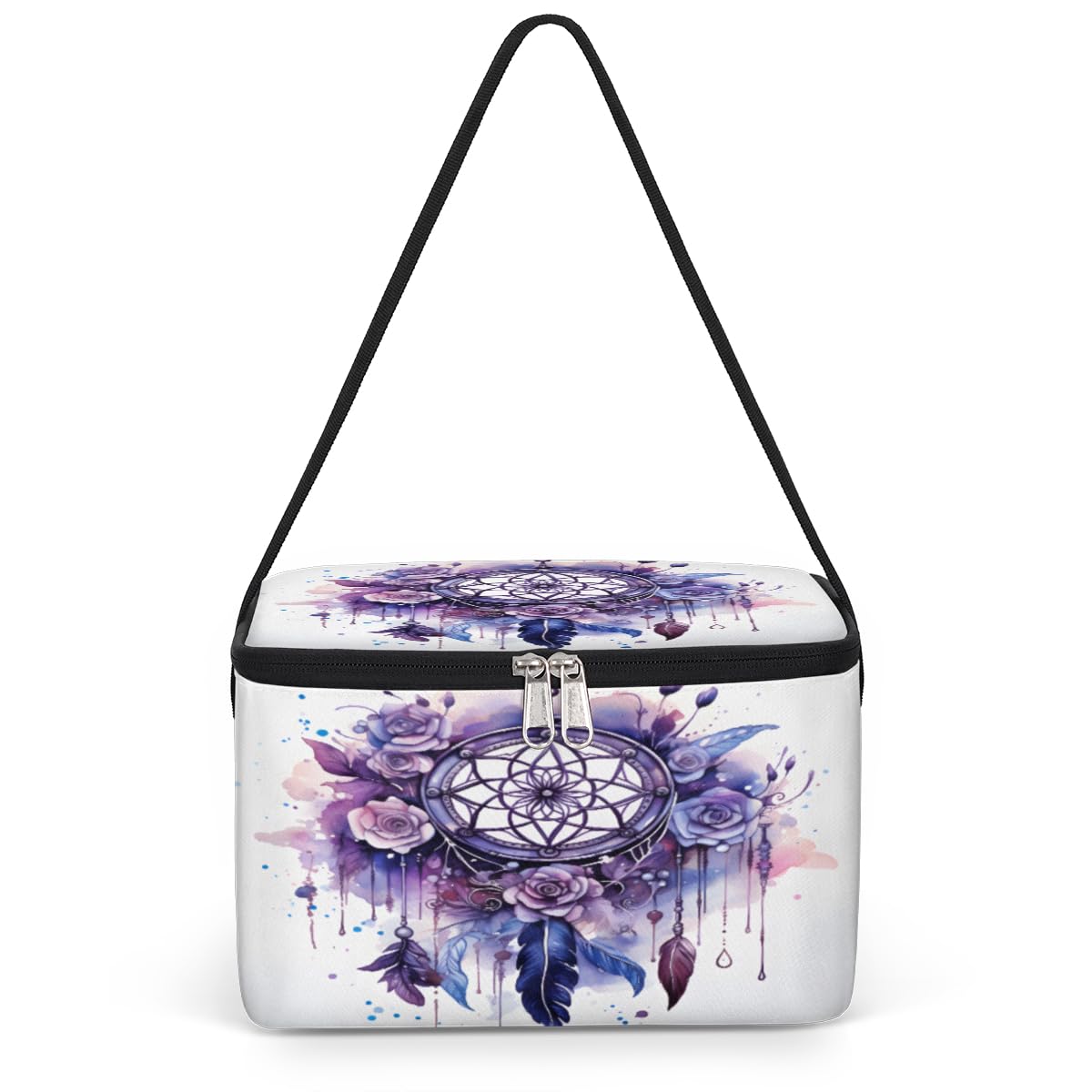 GzLeyigou Indian Dreamcatcher Lunch Bags for Women Men 9 Cans, Hot & Cold Food Delivery Bag Insulated Grocery Bag Insulated Lunch Box Dream Catcher Cooler Bag for Office Work Picnic Beach