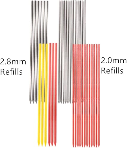 Miniatura 4 de Ipienlee Juego de lápices mecánicos de carpintero que incluye 1 bolígrafo de grabado, 3 lápices mecánicos de 0.0 pulgadas con 12 repuestos, 3