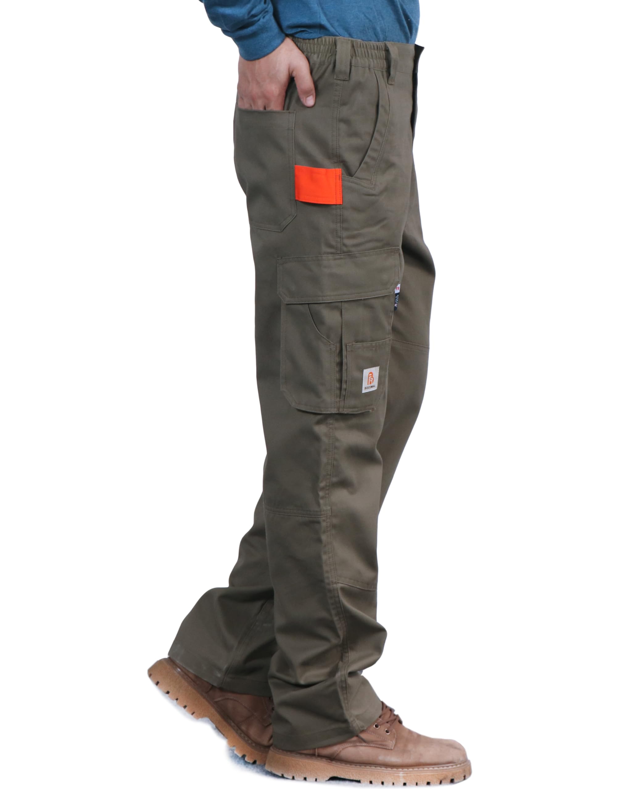 BOCOMALFR Pants for Men Utility Cargo Pockets Flame Resistant/Fire Retardant Carpenter Water Oil Repellent Finish